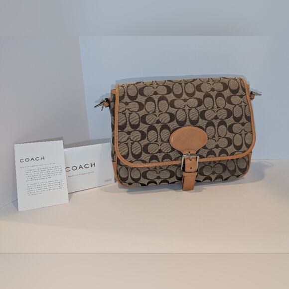 Vintage Coach Signature Brown and Tan Crossbody Bag - 2001 - EUC 6081 - Picture 1 of 12